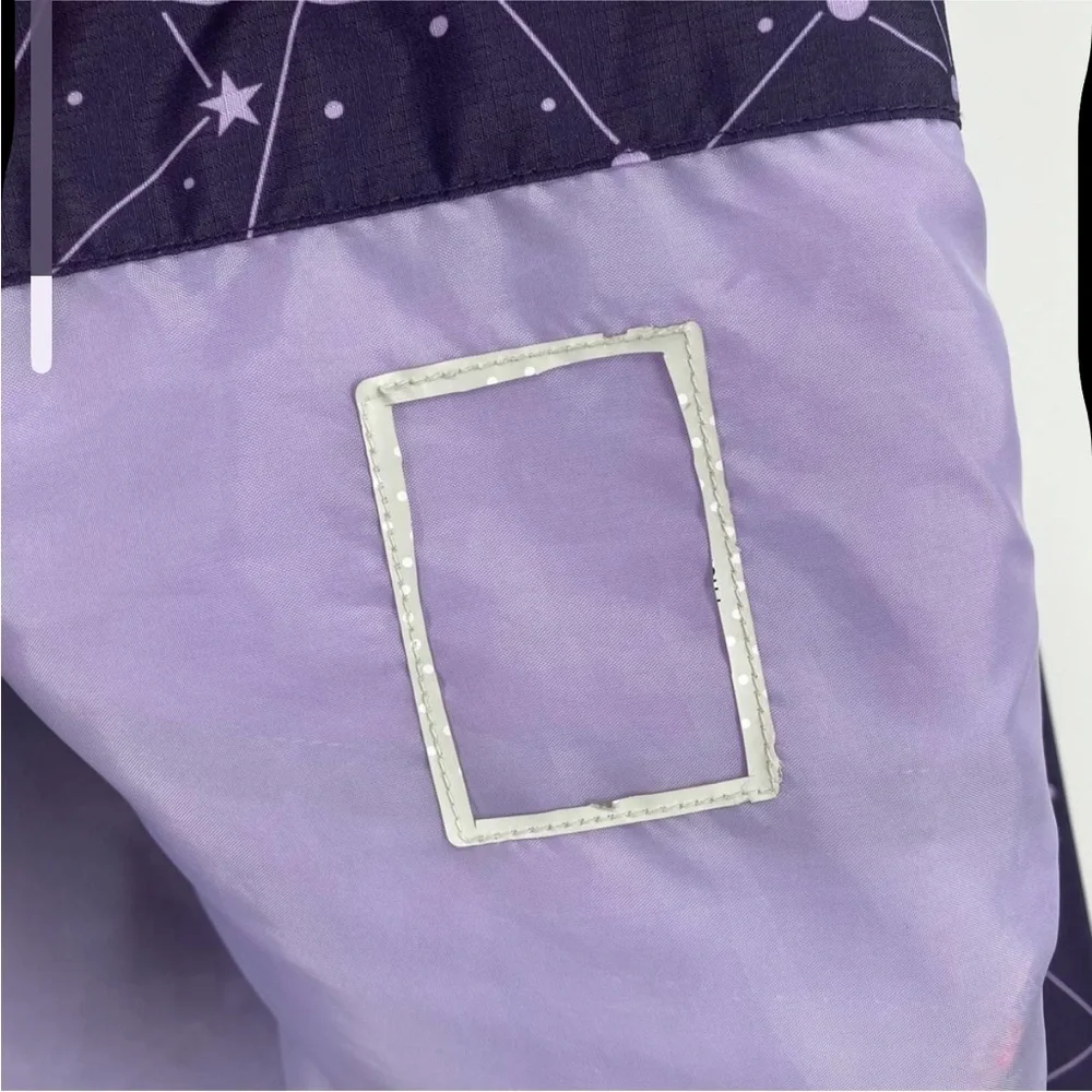 Champion Constellation Rain Cape Hooded Purple Kids Girls Front Zip Pockets 7/8